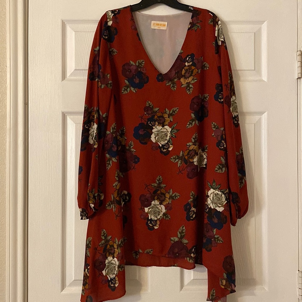 Floral Mini Dress with Long Sleeves